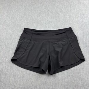 Lululemon Shorts Womens 6 Black Run Times 4-way Stretch 4" Workout Gym Yoga Run